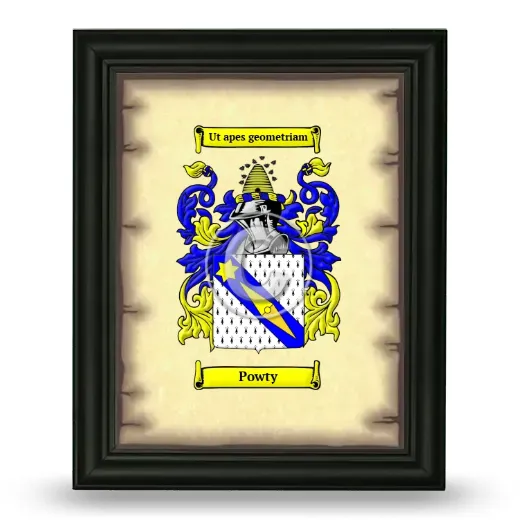 Powty Coat of Arms Framed - Black