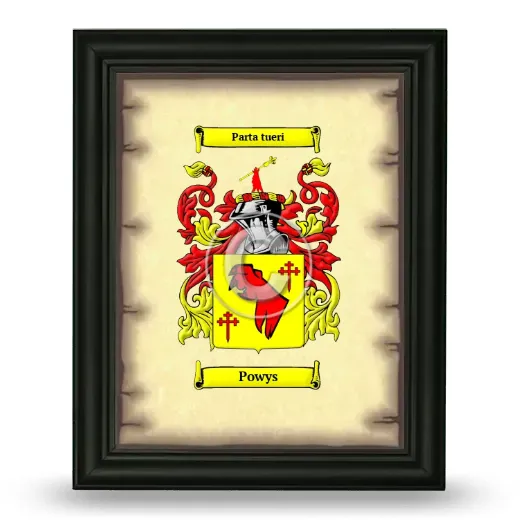 Powys Coat of Arms Framed - Black