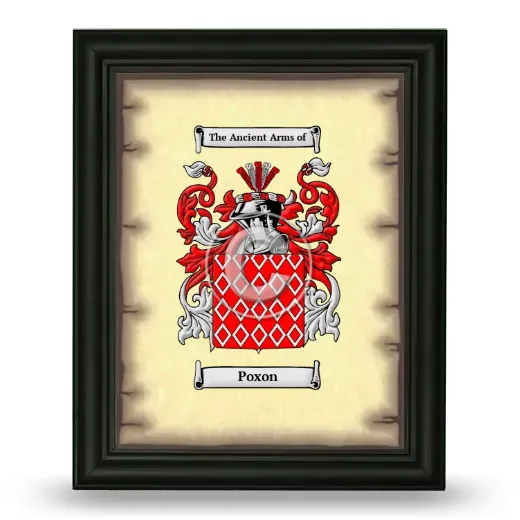 Poxon Coat of Arms Framed - Black