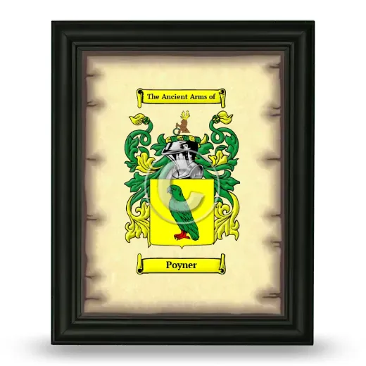 Poyner Coat of Arms Framed - Black