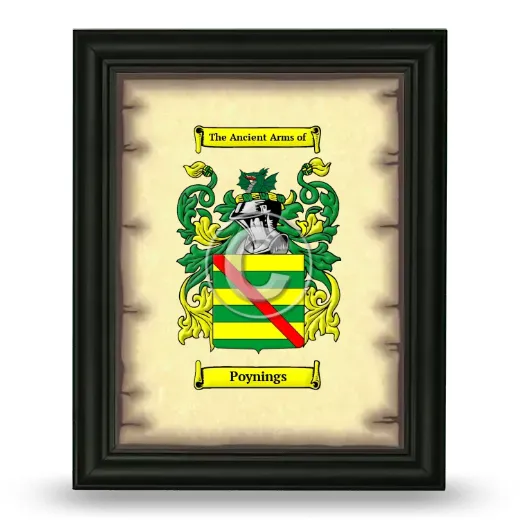 Poynings Coat of Arms Framed - Black