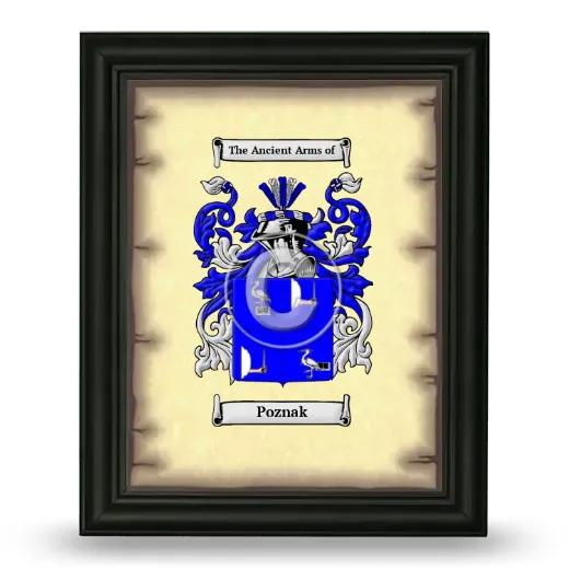 Poznak Coat of Arms Framed - Black