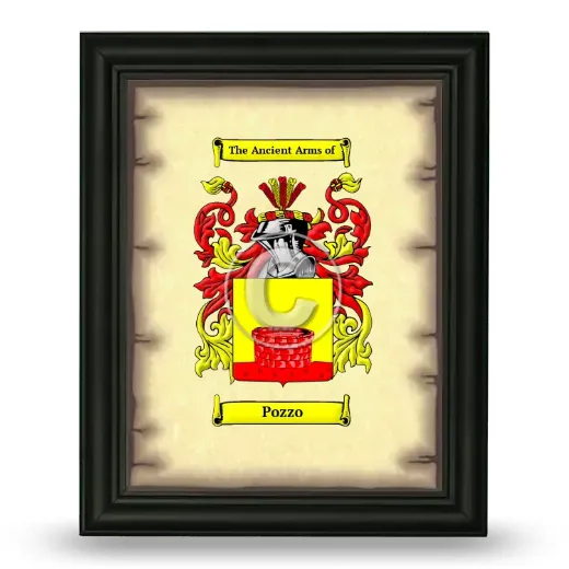 Pozzo Coat of Arms Framed - Black