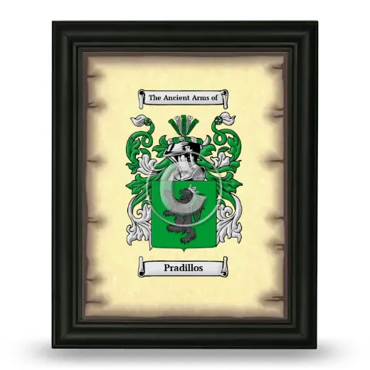 Pradillos Coat of Arms Framed - Black