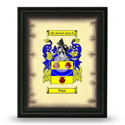 Pran Coat of Arms Framed - Black