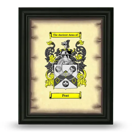 Prat Coat of Arms Framed - Black