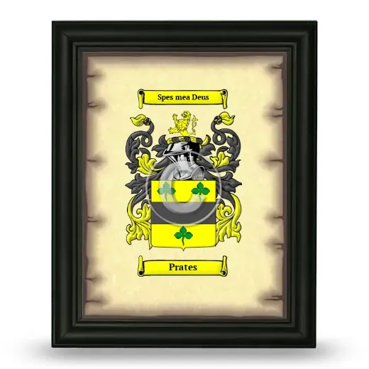 Prates Coat of Arms Framed - Black