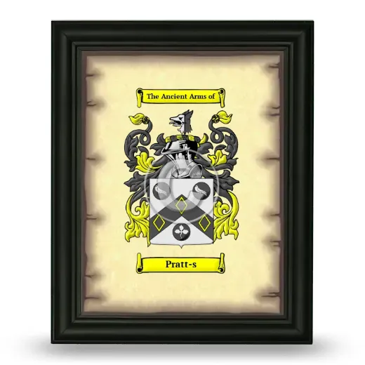 Pratt-s Coat of Arms Framed - Black