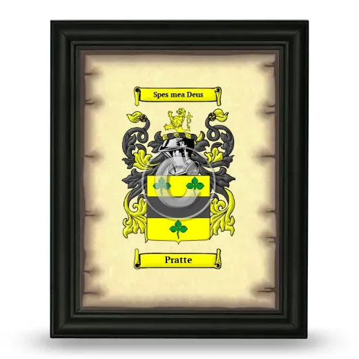 Pratte Coat of Arms Framed - Black