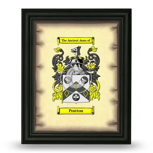 Pratton Coat of Arms Framed - Black