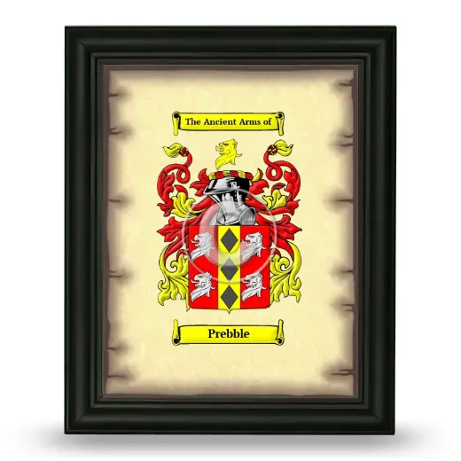 Prebble Coat of Arms Framed - Black