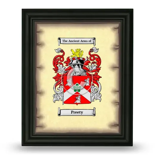 Preety Coat of Arms Framed - Black