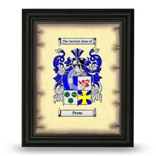 Prem Coat of Arms Framed - Black