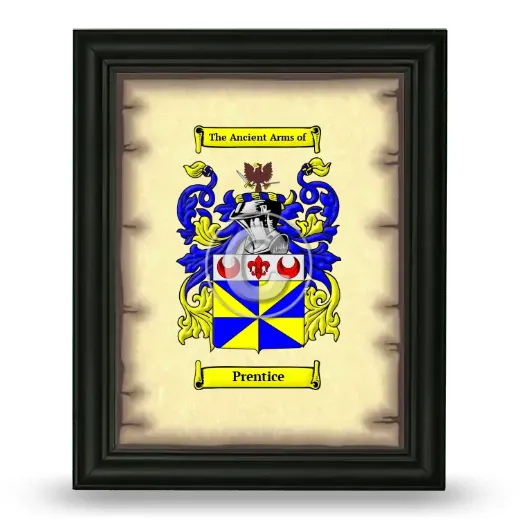 Prentice Coat of Arms Framed - Black