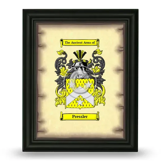 Pressler Coat of Arms Framed - Black