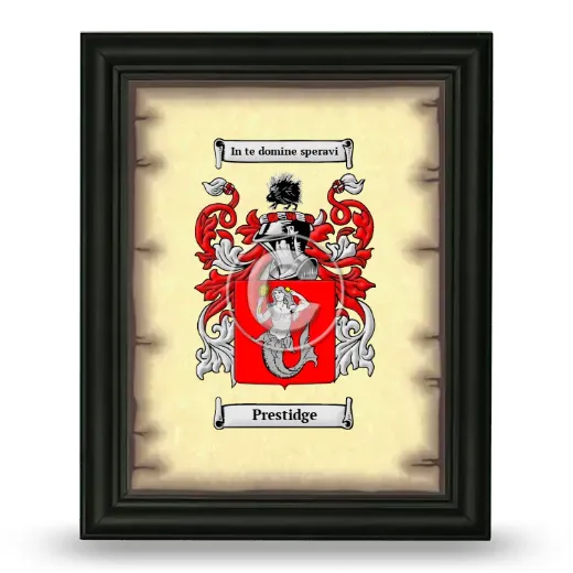 Prestidge Coat of Arms Framed - Black