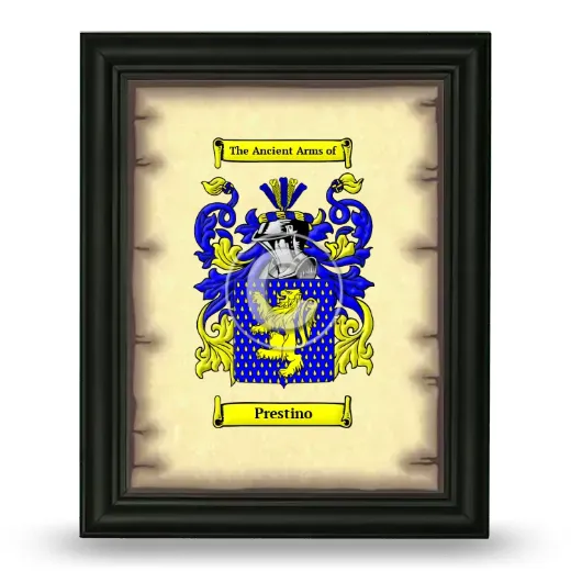 Prestino Coat of Arms Framed - Black