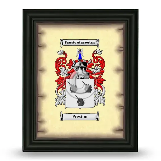 Preston Coat of Arms Framed - Black