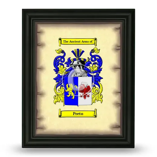 Preto Coat of Arms Framed - Black