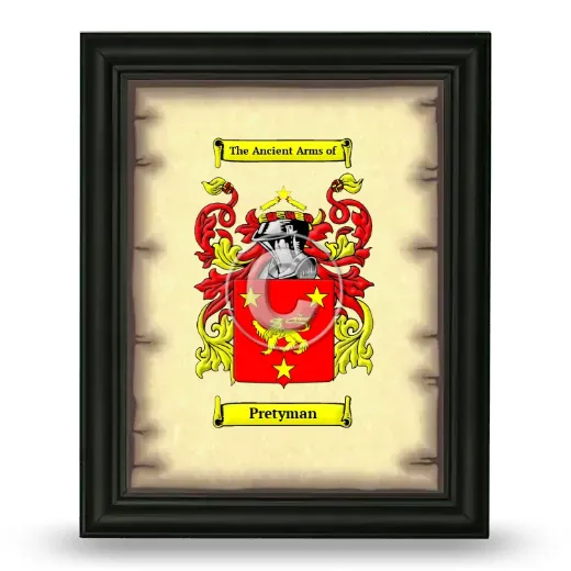 Pretyman Coat of Arms Framed - Black