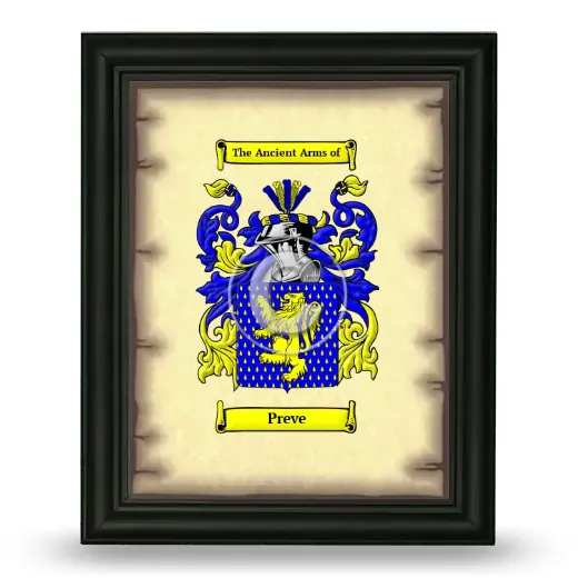 Preve Coat of Arms Framed - Black