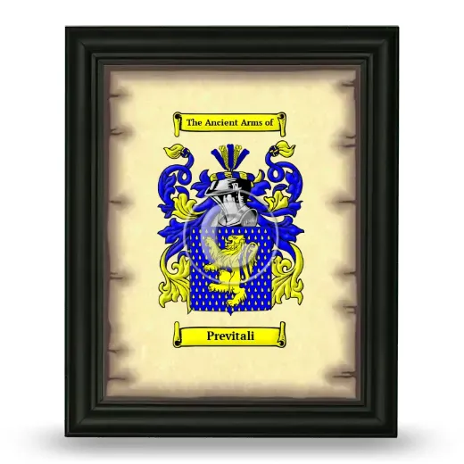 Previtali Coat of Arms Framed - Black