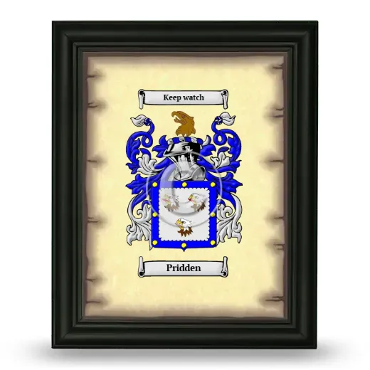 Pridden Coat of Arms Framed - Black