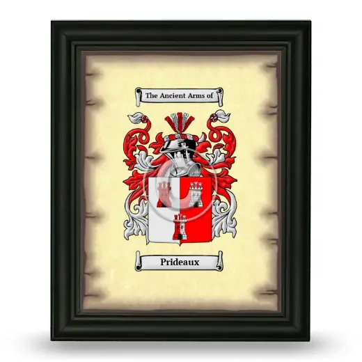 Prideaux Coat of Arms Framed - Black