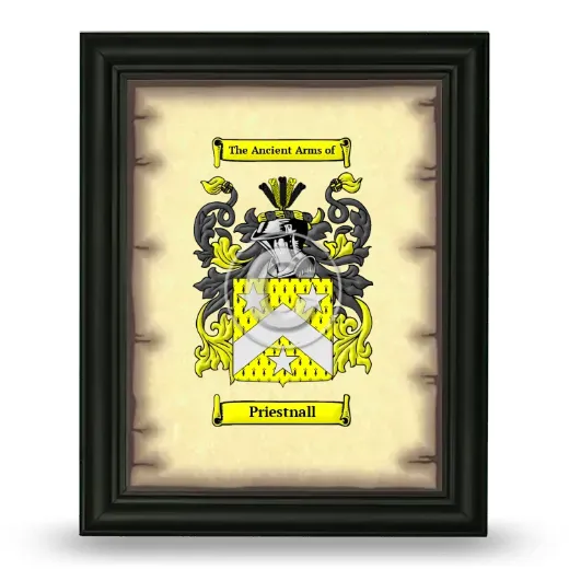 Priestnall Coat of Arms Framed - Black