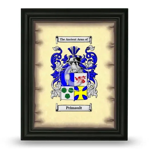 Primault Coat of Arms Framed - Black