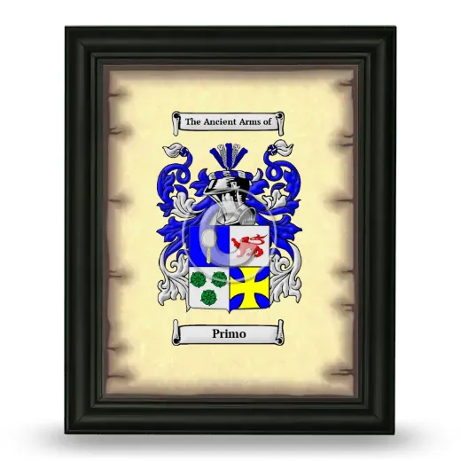 Primo Coat of Arms Framed - Black