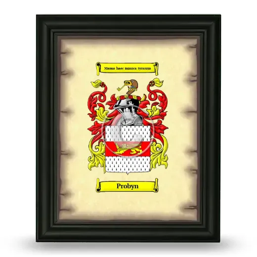 Probyn Coat of Arms Framed - Black