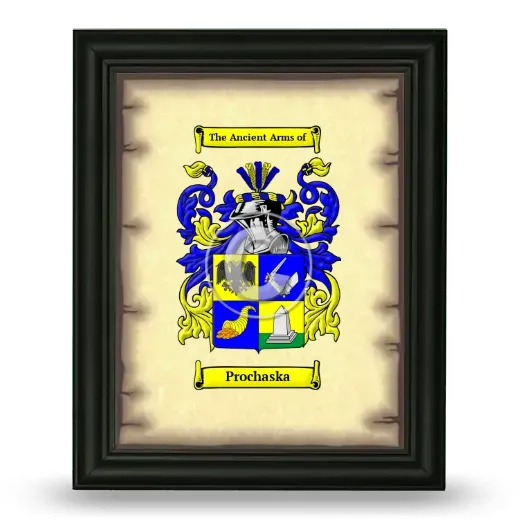 Prochaska Coat of Arms Framed - Black