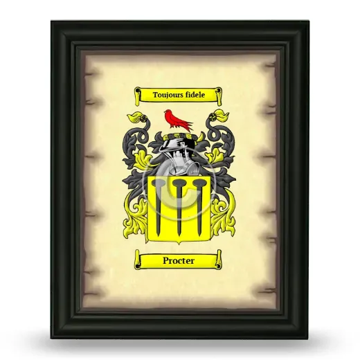 Procter Coat of Arms Framed - Black