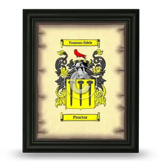 Proctor Coat of Arms Framed - Black