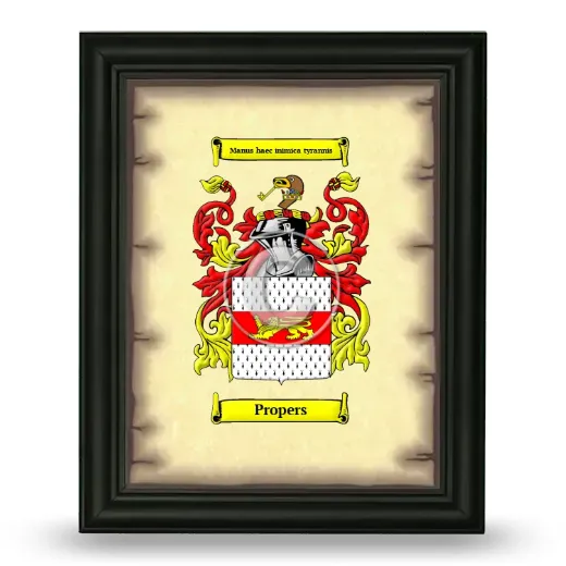 Propers Coat of Arms Framed - Black