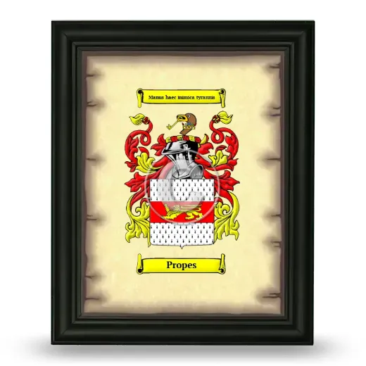 Propes Coat of Arms Framed - Black