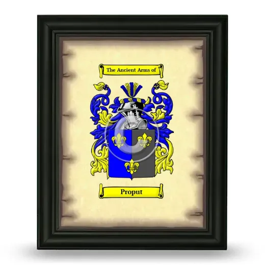 Proput Coat of Arms Framed - Black