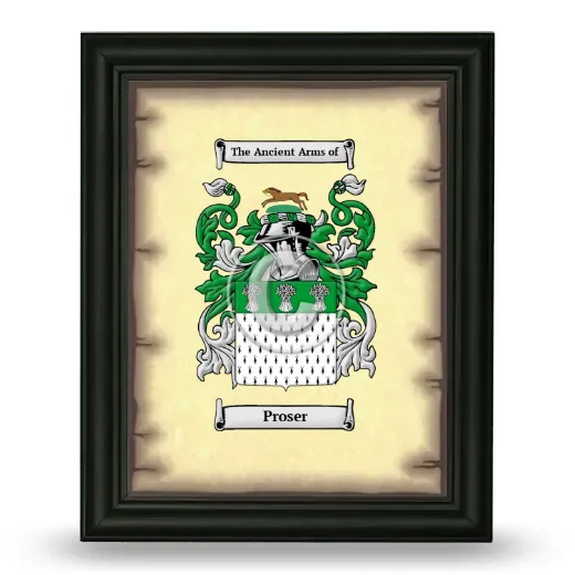 Proser Coat of Arms Framed - Black
