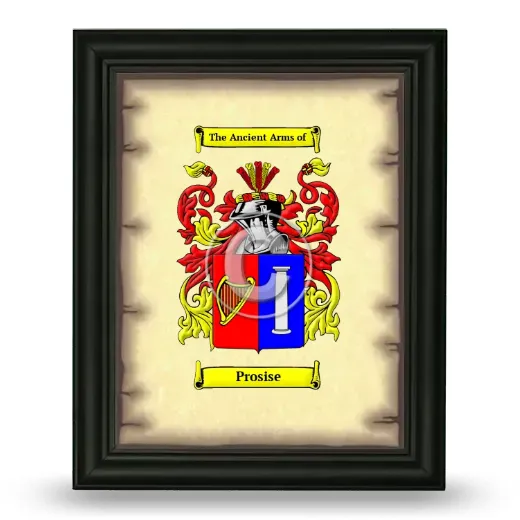 Prosise Coat of Arms Framed - Black