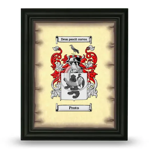 Proto Coat of Arms Framed - Black
