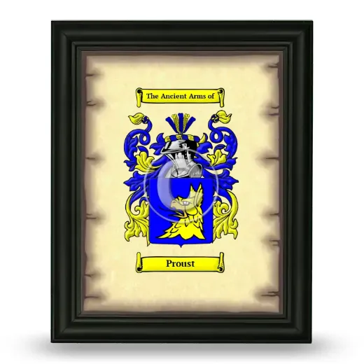 Proust Coat of Arms Framed - Black