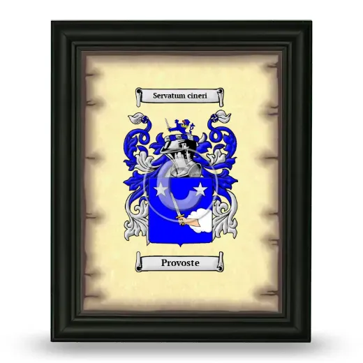 Provoste Coat of Arms Framed - Black