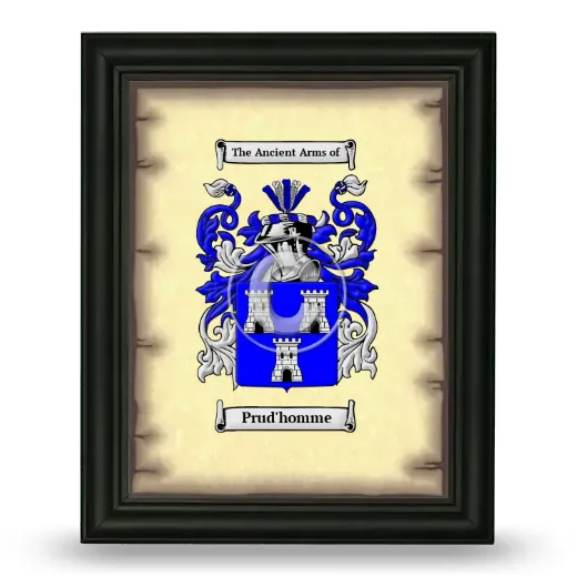 Prud'homme Coat of Arms Framed - Black