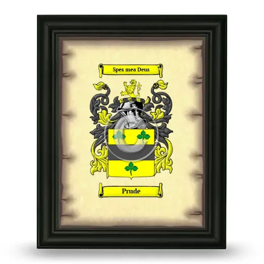 Prude Coat of Arms Framed - Black