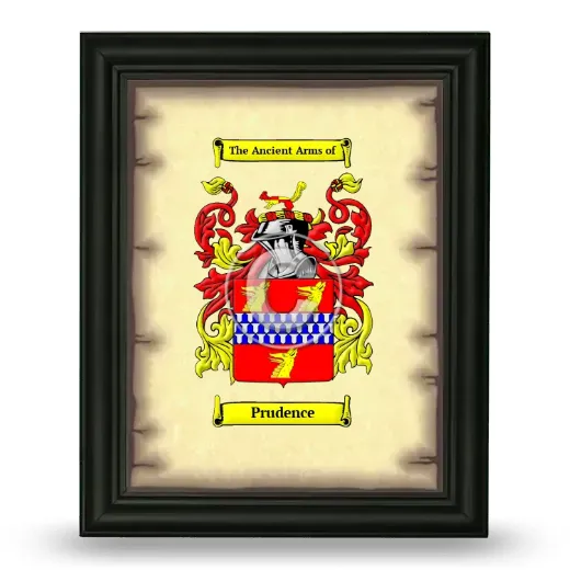 Prudence Coat of Arms Framed - Black