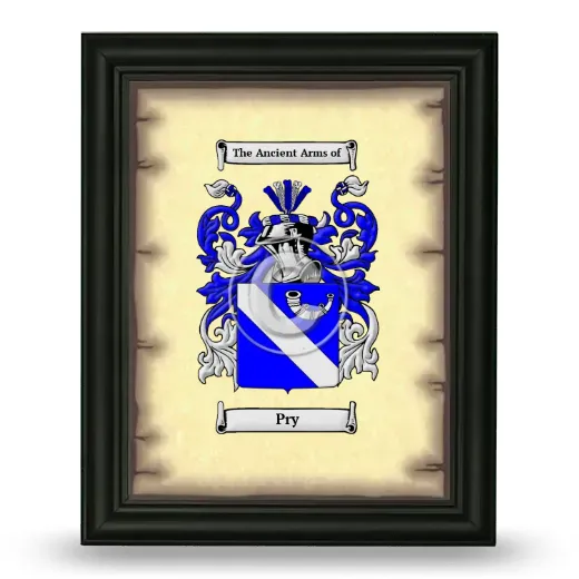Pry Coat of Arms Framed - Black