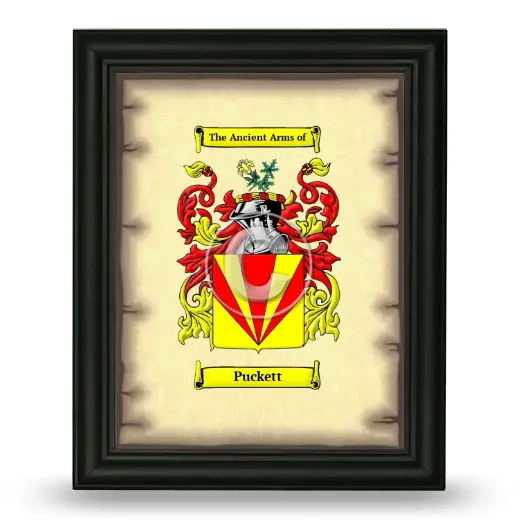 Puckett Coat of Arms Framed - Black
