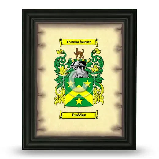 Puddey Coat of Arms Framed - Black