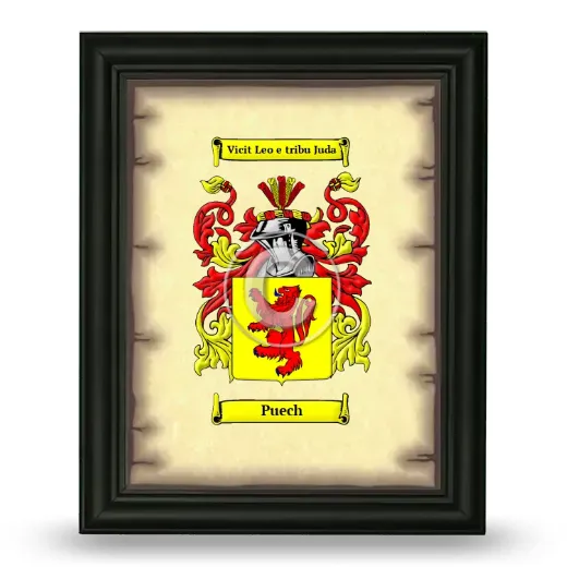 Puech Coat of Arms Framed - Black
